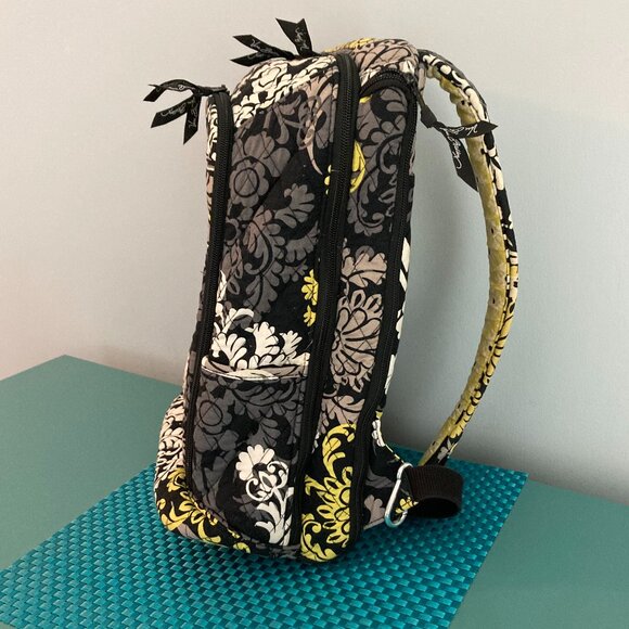 Vera Bradley Backpack with Padded Laptop Compartment Black White Baroque - Picture 6 of 16